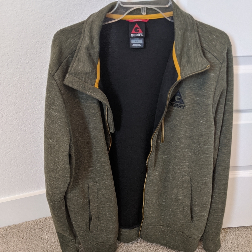 Gerry zip up sweatshirt, men's L, green